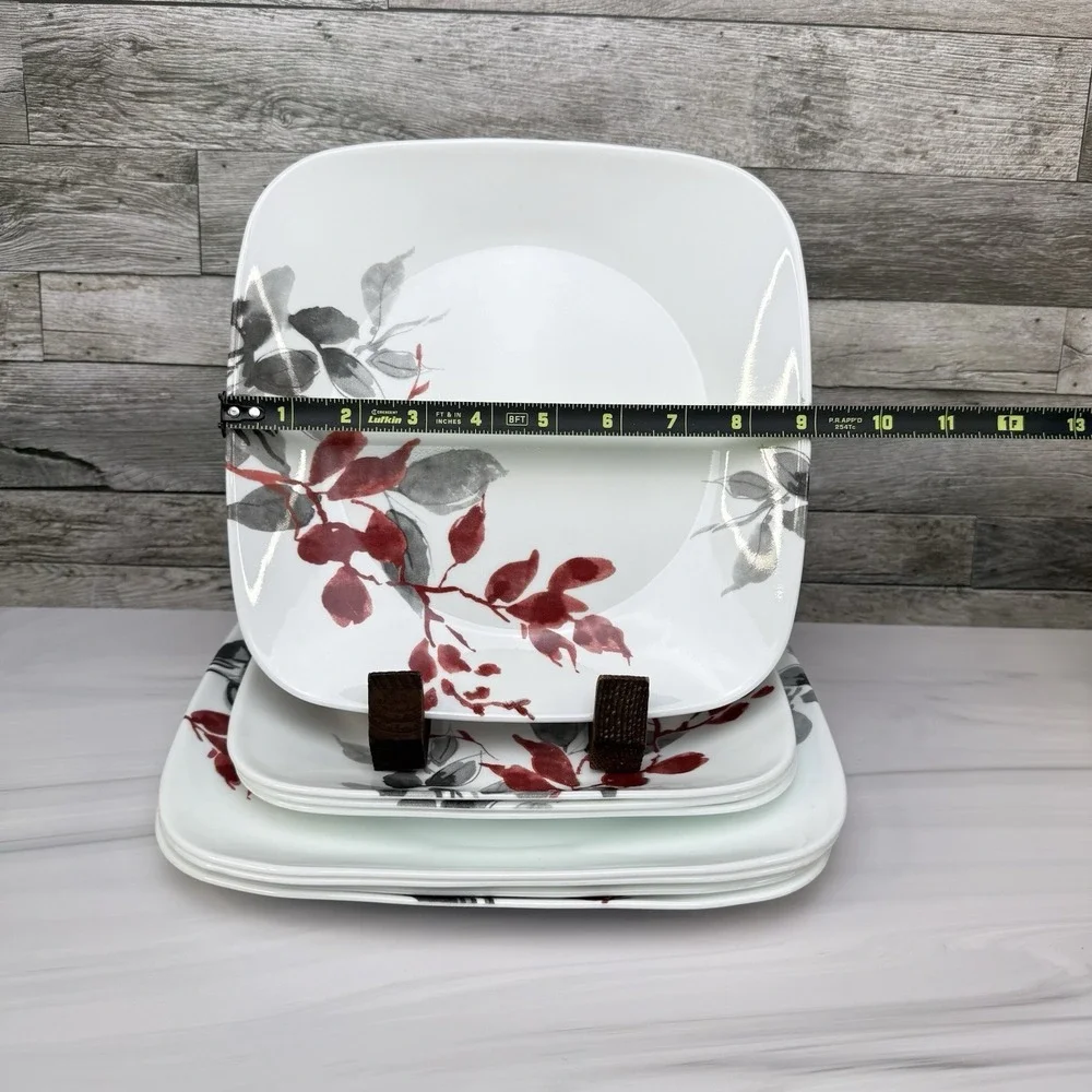 Corelle Kyoto Leaves Plate & Bowl Set 4 - 10.25